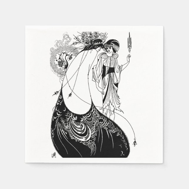 Peacock Skirt Beardsley Art Nouveau Napkin (Front)