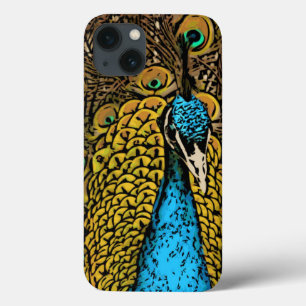 Peacock Splendor Illustration iPhone 13 Case
