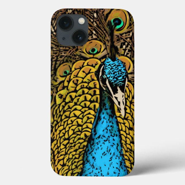 Peacock Splendor Illustration Case-Mate iPhone Case (Back)
