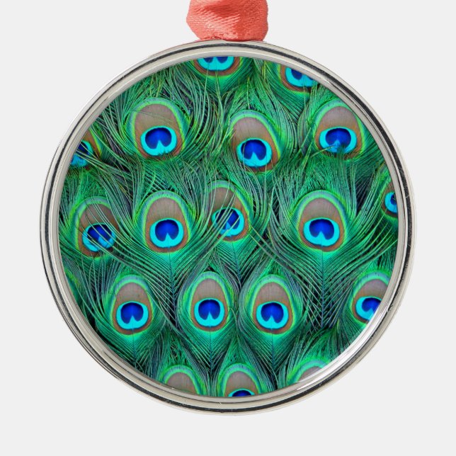 Peacock Splendour Metal Tree Decoration (Front)