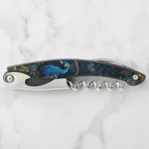 Peacock Stars orange gold Floral Corkscrew