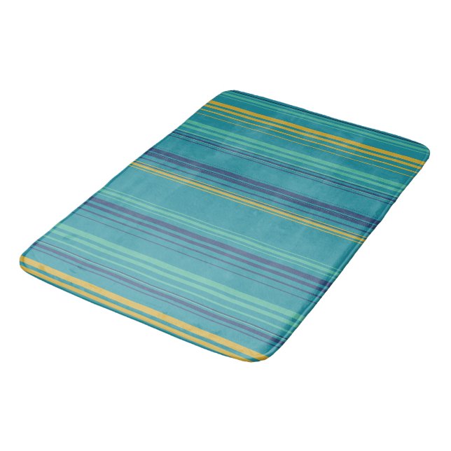 Peacock Stripes Bath Mat (Angled)