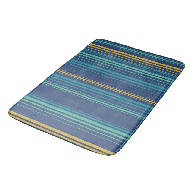Peacock Stripes Bath Mat (Angled)
