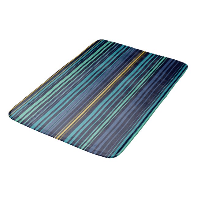 Peacock Stripes Bath Mat (Angled)