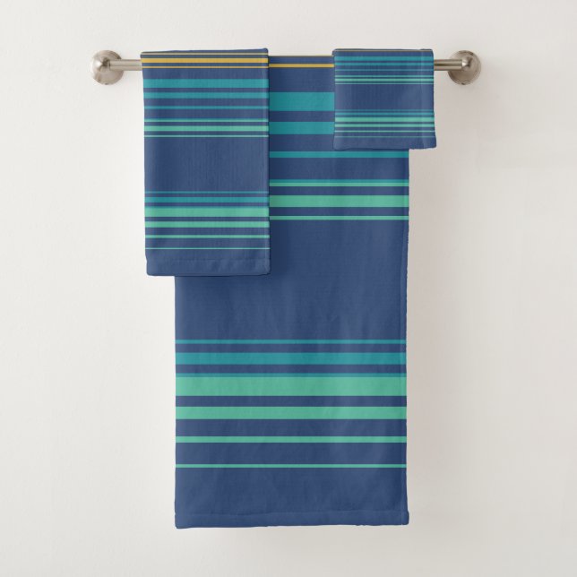 Peacock Stripes Bath Towel Set (Insitu)