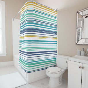 Peacock Stripes Shower Curtain