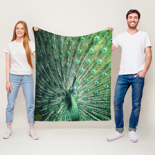 Peacock Strut  Fleece Blanket (In Situ)