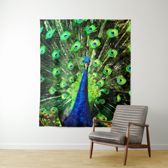 Peacock Strut Tapestry (In Situ)