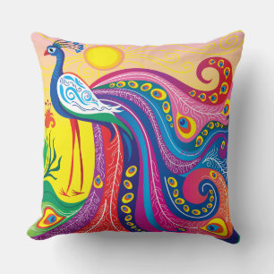 Peacock Sunrise Cushion