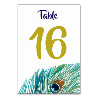 Peacock Table number card