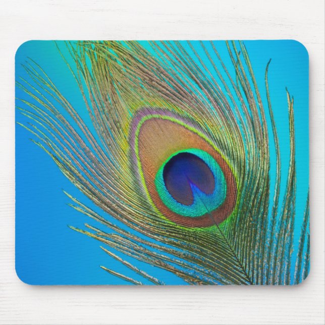 Peacock Tail Feather Mouse Pad (Front)