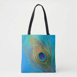 Peacock Tail Feather Tote Bag