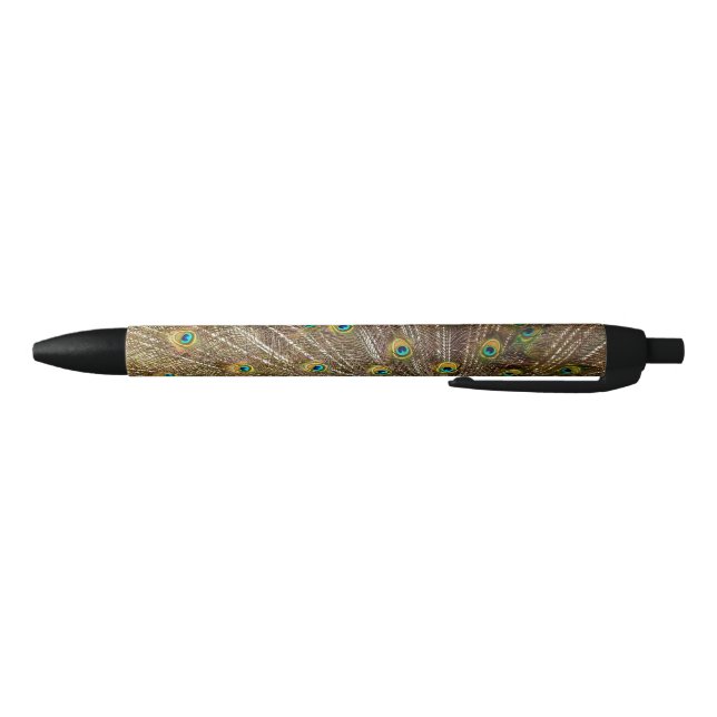 Peacock Tail Feathers Black Ink Pen (Bottom)