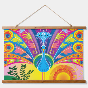 Peacock Tail Hanging Tapestry