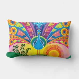 Peacock Tail Lumbar Cushion