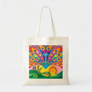 Peacock Tail Radiance Tote Bag