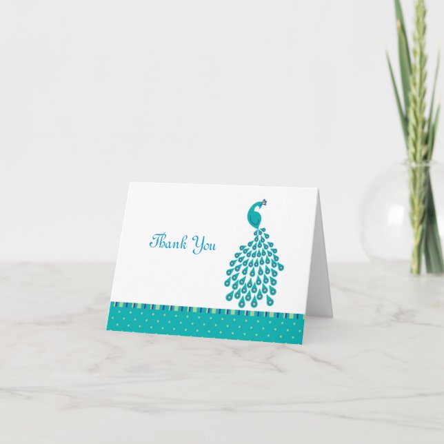 Peacock Thank You Card (Front)