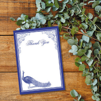 Peacock Thank You Card