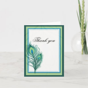 Peacock thank you card