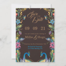 Peacock Them Wedding invitation 