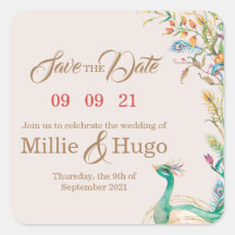 Peacock Theme Wedding invitation 