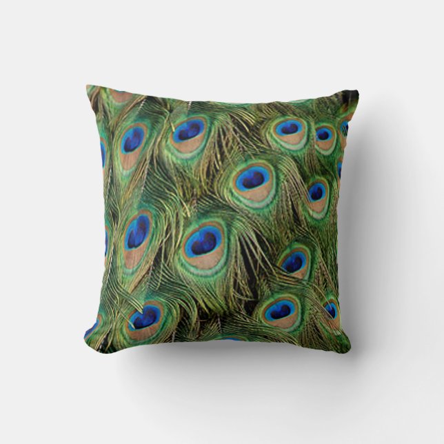 Peacock Throw Pillow (Front)