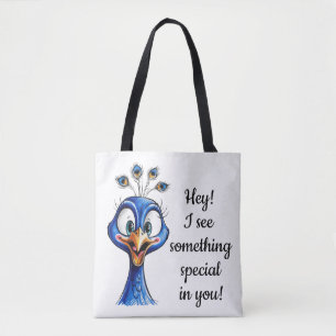 Peacock to Improve Humour Tote Bag