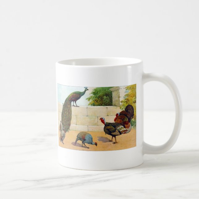 Peacock,Turkey, & Guinea Fowl Coffee Mug (Right)