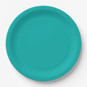 Peacock Turquoise Accent Colour Ready to Customise Paper Plate