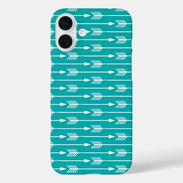 Peacock Turquoise Arrows Pattern Case-Mate iPhone Case (Back)