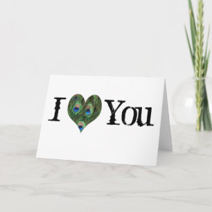 Peacock Valentine's Day Card