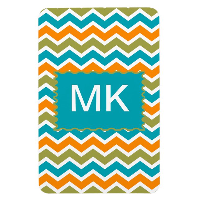 Peacock Vibrant Tribal Zigzag Magnet (Vertical)