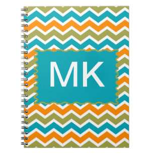 Peacock Vibrant Tribal Zigzag Notebook