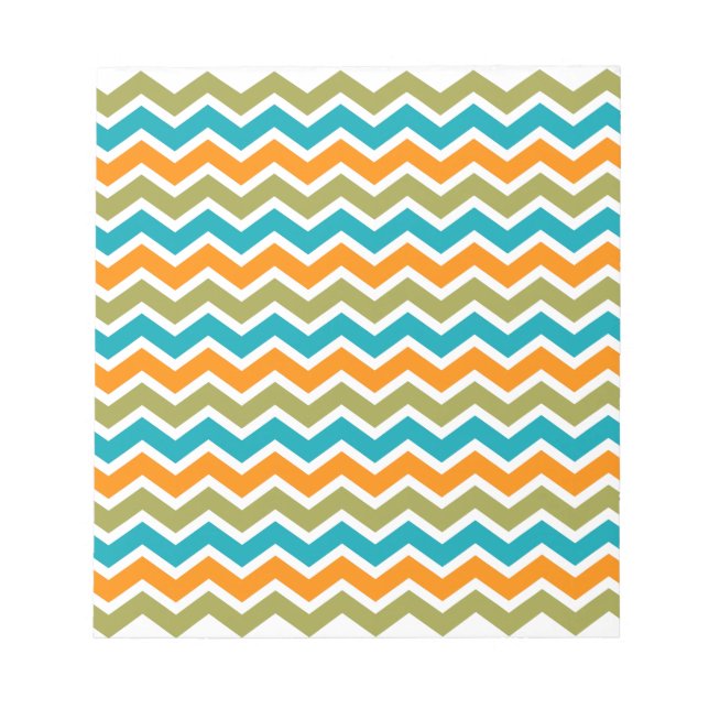 Peacock Vibrant Tribal Zigzag Notepad (Front)