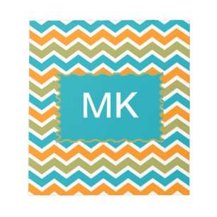 Peacock Vibrant Tribal Zigzag Notepad
