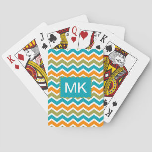 Peacock Vibrant Tribal Zigzag Playing Cards