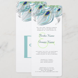 Peacock Vintage 3 Feathers Invitation