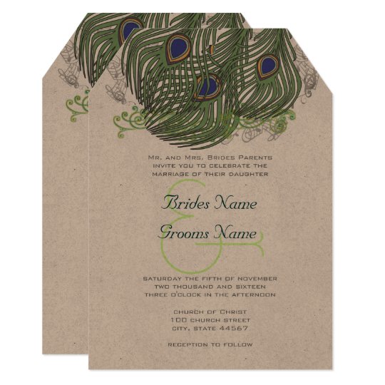 Peacock Vintage Feathers Card