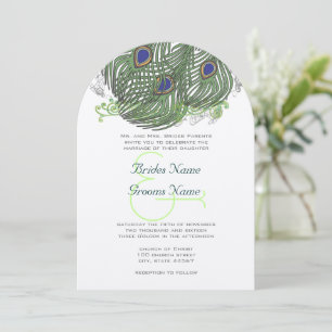 Peacock Vintage Feathers Invitation