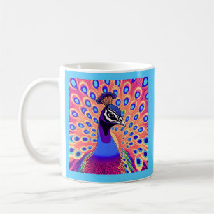 Peacock Watercolor Coffee Mug
