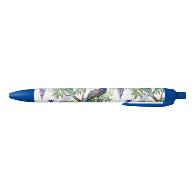 Peacock Wedding Black Ink Pen (Bottom)