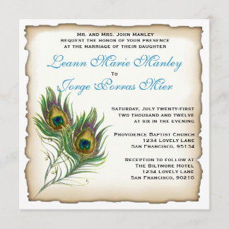 Peacock Wedding Invitation