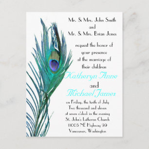 Peacock Wedding Invitation #3