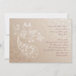 Peacock Wedding invitation, Alpana style Invitation