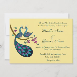 Peacock Wedding invitation, straw Invitation
