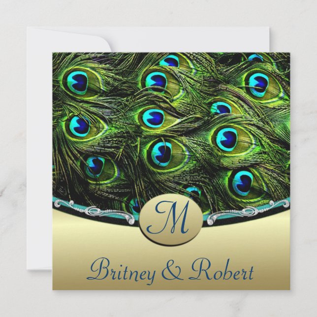 Peacock Wedding Invitations (Front)