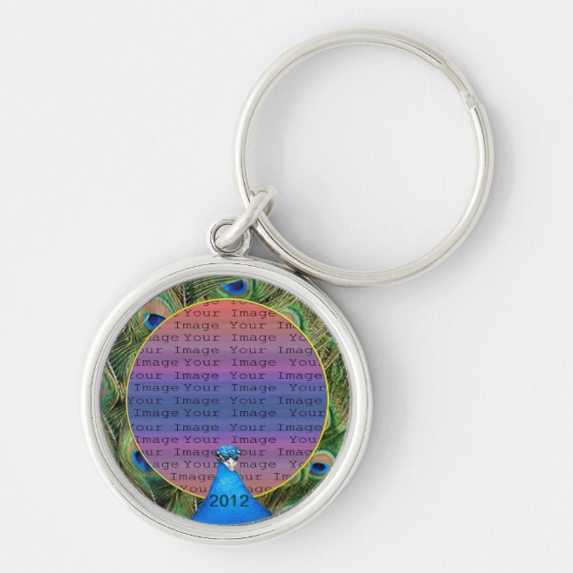 Peacock Wedding Photo Key Chain (Front)