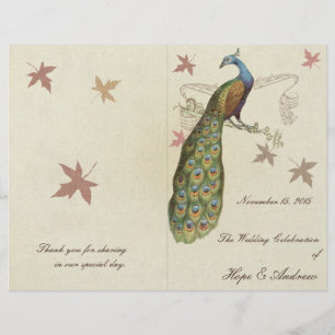 Peacock Wedding Program