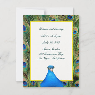 Peacock Wedding Reception Card
