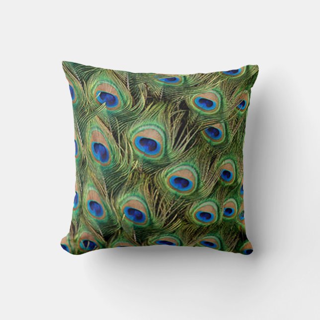 Peacock Wedding Reversible Pillow (Front)
